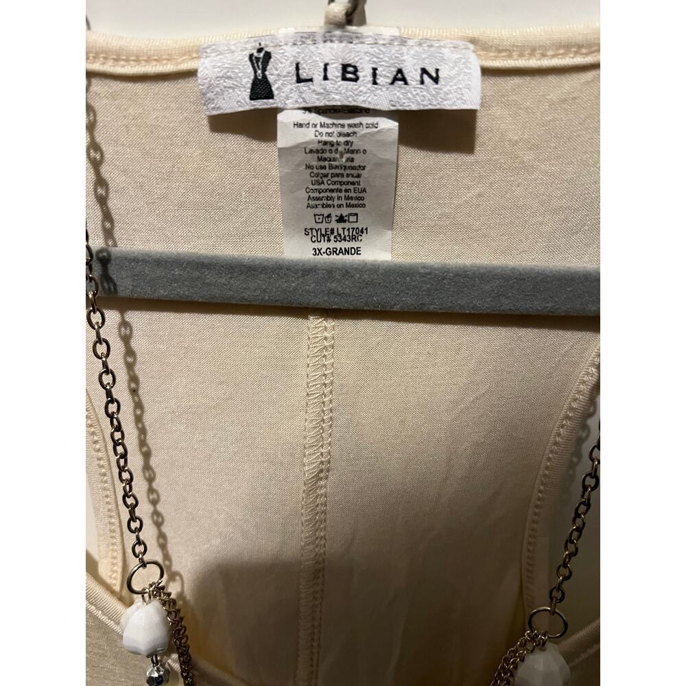 cream-colored tank top racerback
 and scoop neckline the brand Libian size 3xl - Picture 2 of 7